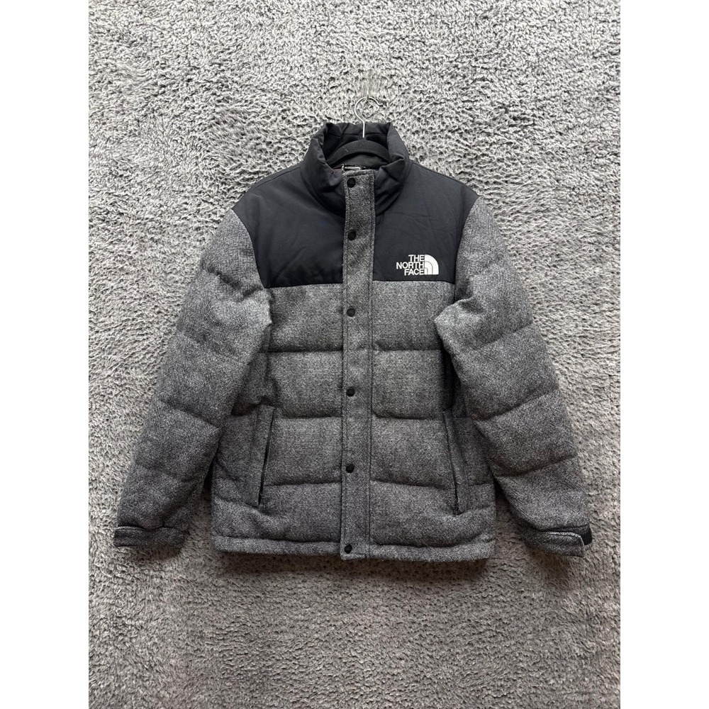 The North Face Tweed Nuptse Heights Puffer Down Jacket Heather Gray Mens Size S